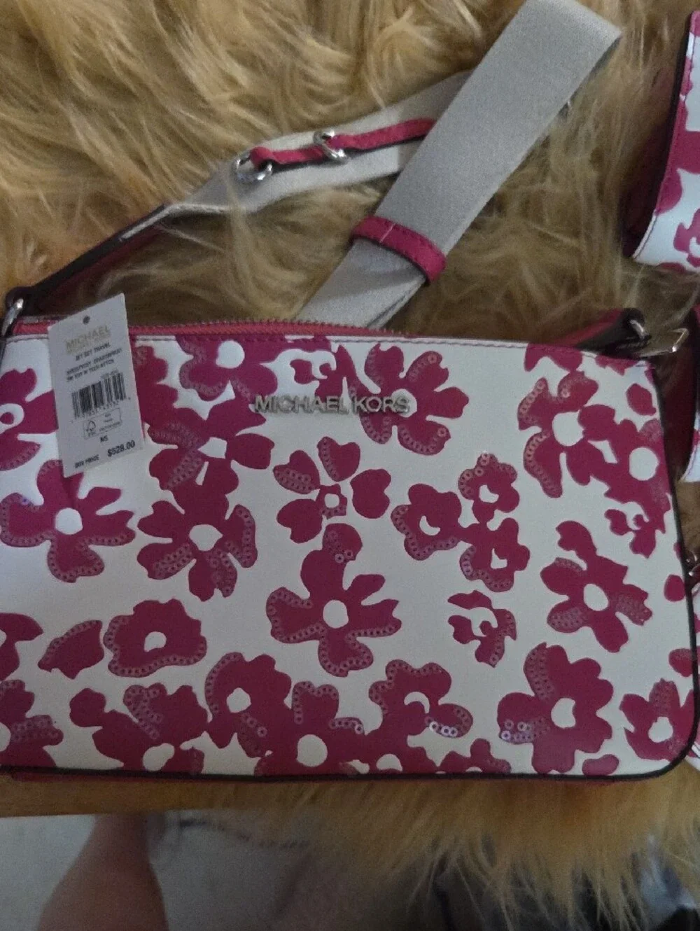 Michael Kors White and Pink Floral Crossbody Set 5 Pc. NWT